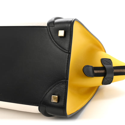 Celine Elephant Calfskin Mini Tri-Color Luggage Optic White Yellow 10 of 10