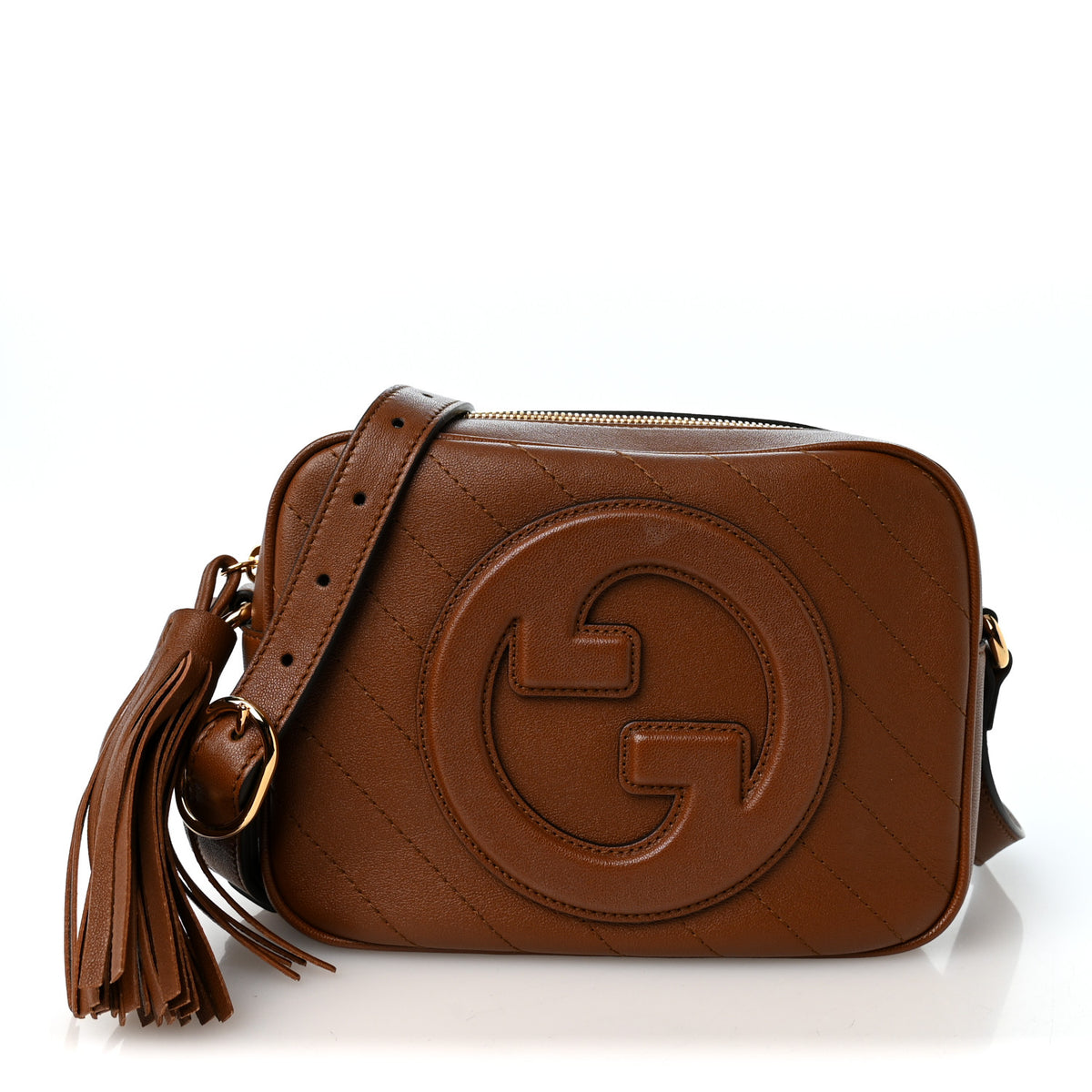 Sakai Be Green Calfskin Diagonal Stitched Small Blondie Shoulder Bag Cuir