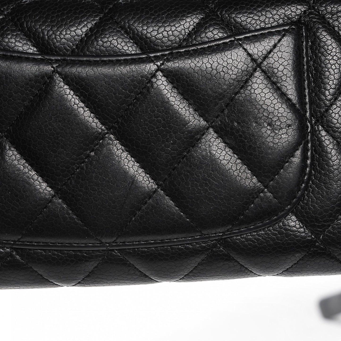 Caviar Quilted Large Flap Wallet Black
