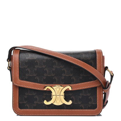 Celine Calfskin Triomphe Canvas Teen Triomphe Bag Tan 1 of 5