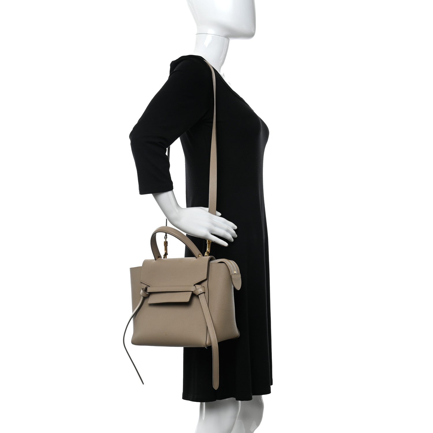 Celine Grained Calfskin Micro Belt Bag Light Taupe 2 of 10