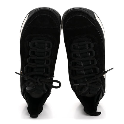 Chanel Suede Calfskin Nylon Grosgrain CC Sneakers 38 Black 2 of 10