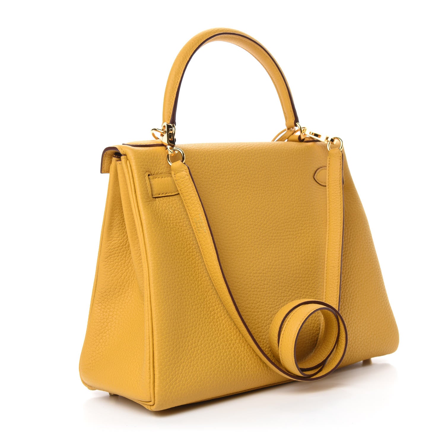 Hermes Togo Kelly Retourne 28 Jaune Ambre 3 of 11