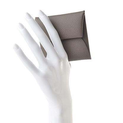 Hermes Epsom Bastia Verso Coin Purse Gris Etain Vert Criquet 2 of 8