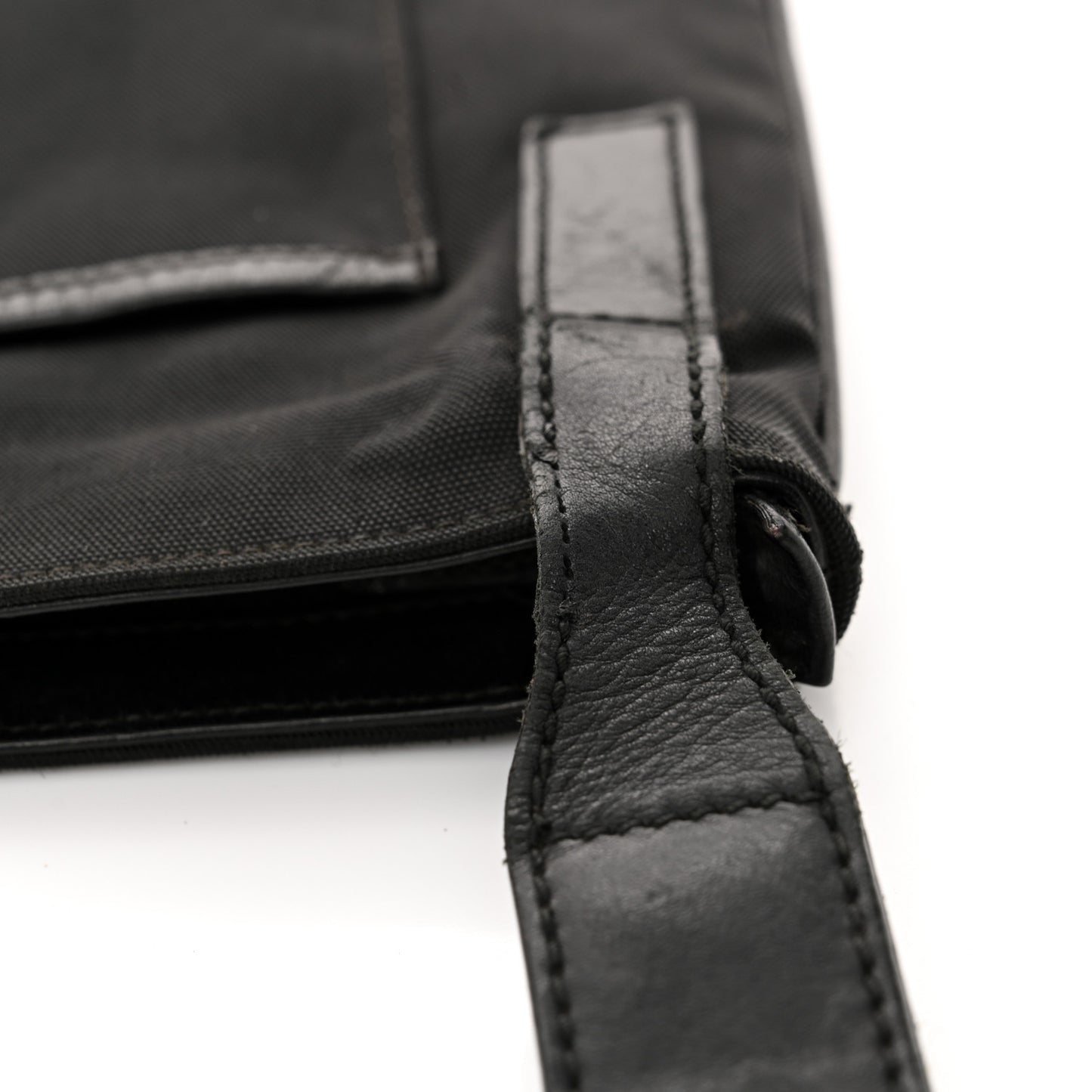 Canvas Flat Messenger Bag Black