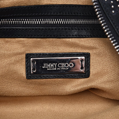 Jimmy Choo Lambskin Studded Solar Hobo Black 6 of 13