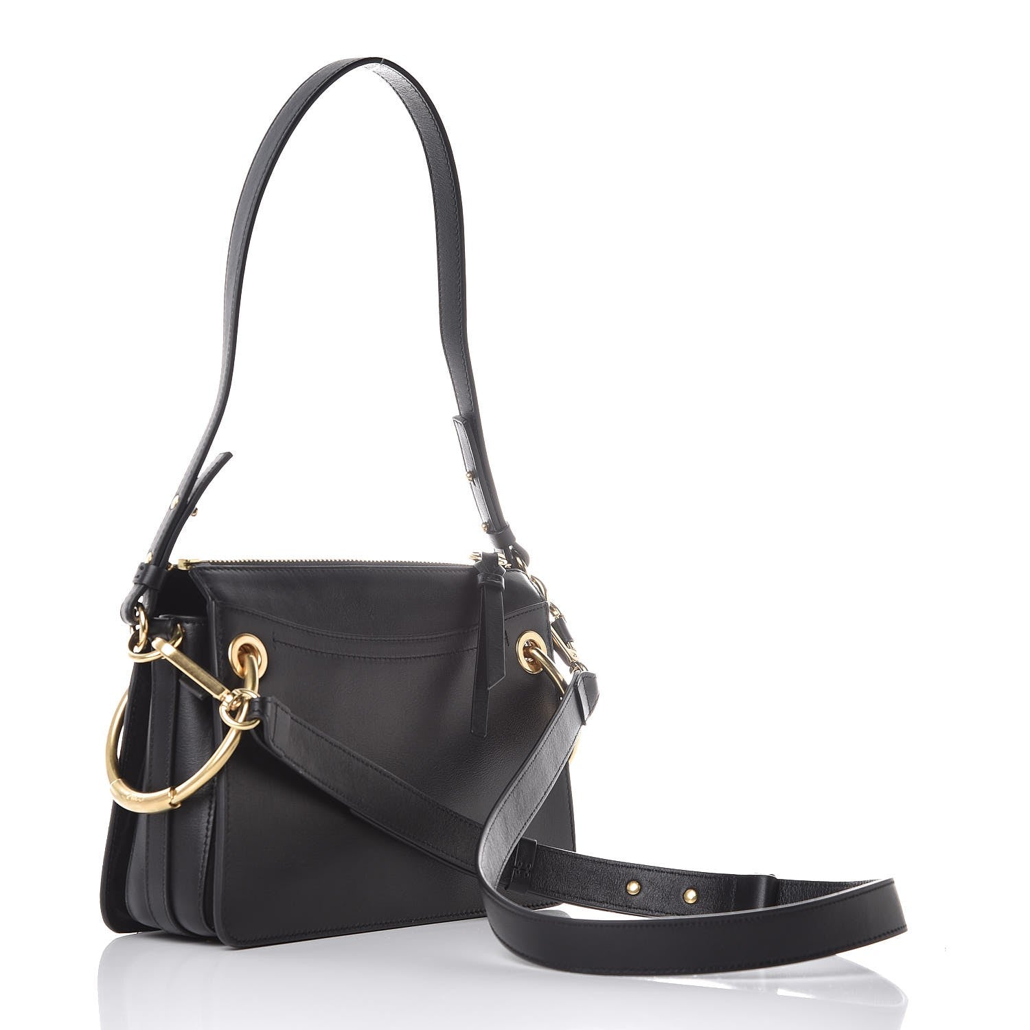 Chloe Calfskin Suede Small Roy Bag Black 3 of 8