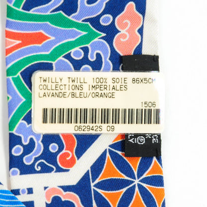 Hermes Silk Collections Imperiales Twilly Lavande Bleu Orange 6 of 6
