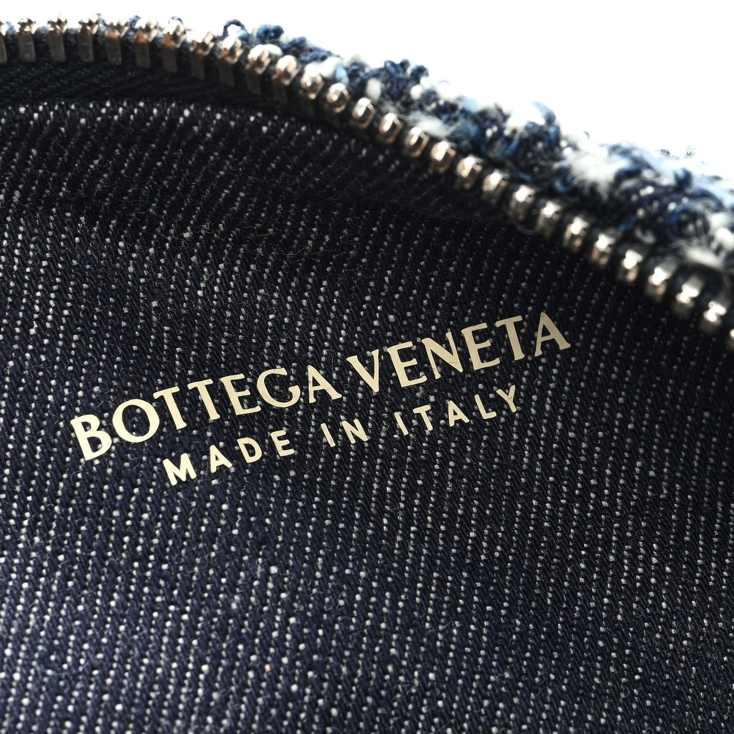 Bottega Veneta Denim Boucle Mini Jodie Indigo Silver 1448908