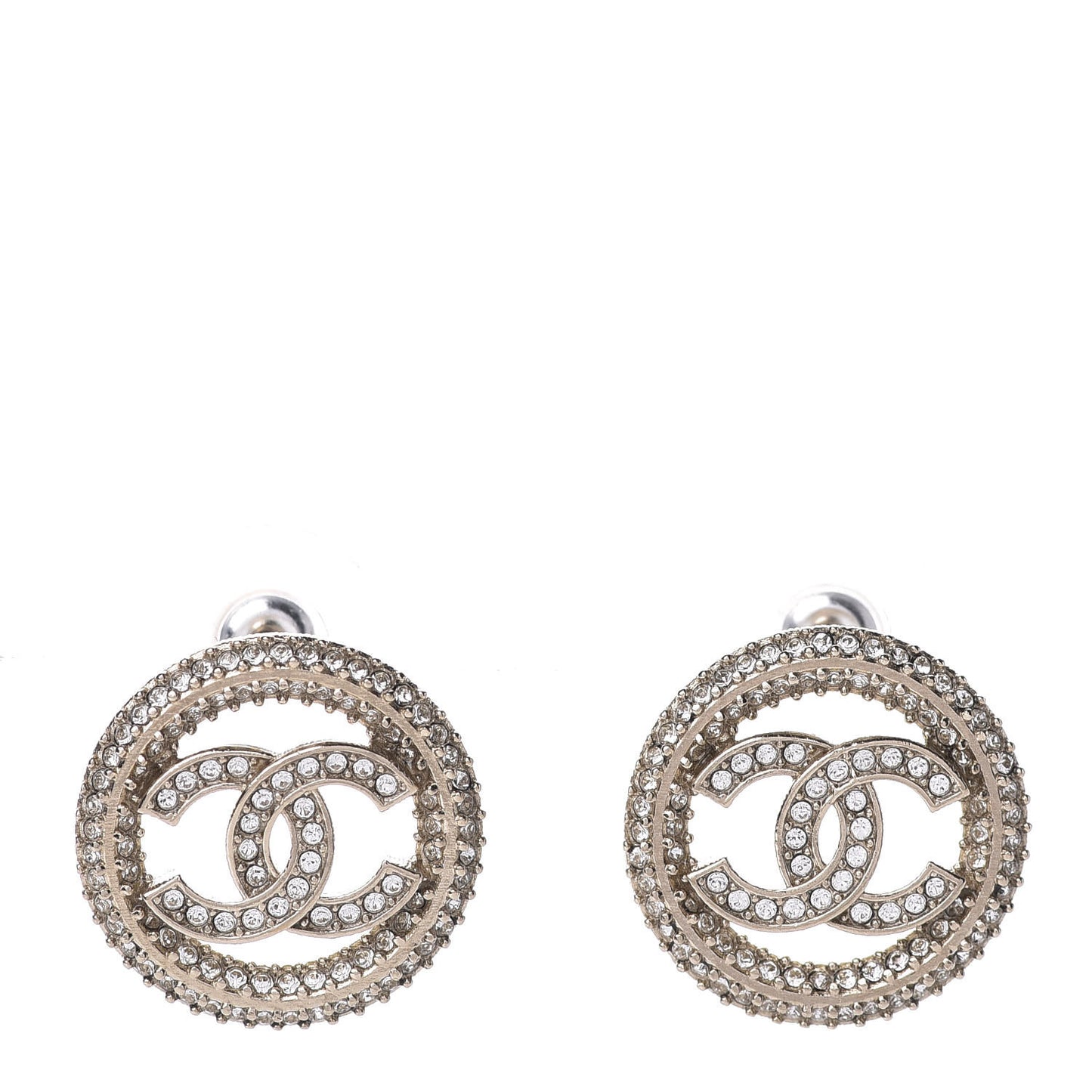 Crystal CC Vendome Round Earrings Gold