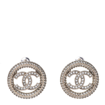 Chanel Crystal CC Vendome Round Earrings Gold 1 of 5