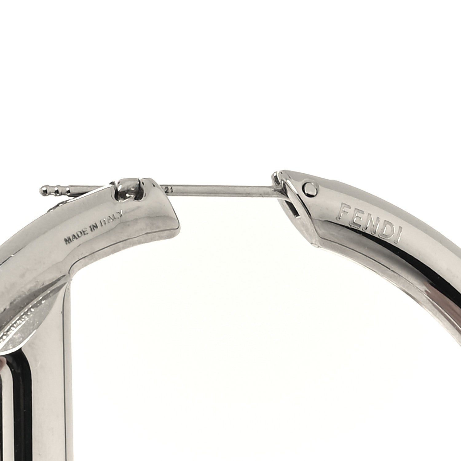 Fendi Metal FF Hoop Earrings Gold Silver 4 of 5