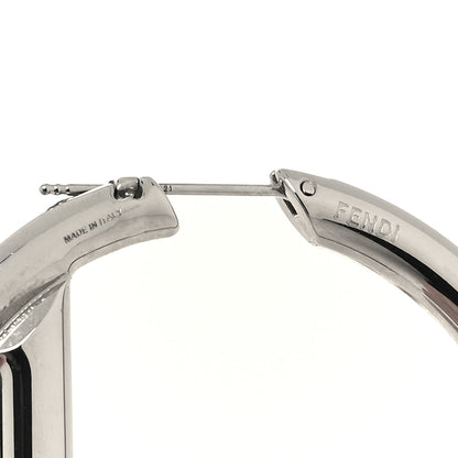 Fendi Metal FF Hoop Earrings Gold Silver 4 of 5