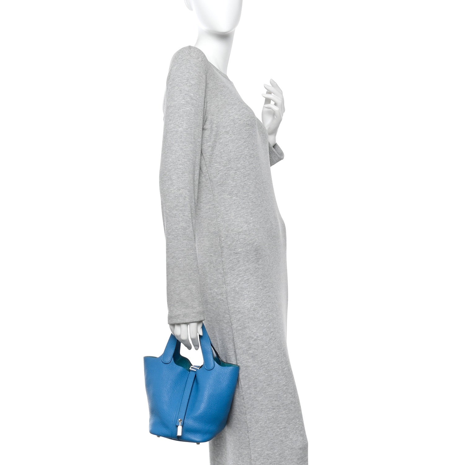 Hermes Taurillon Clemence Picotin Lock 18 PM Bleu Zanzibar 2 of 10