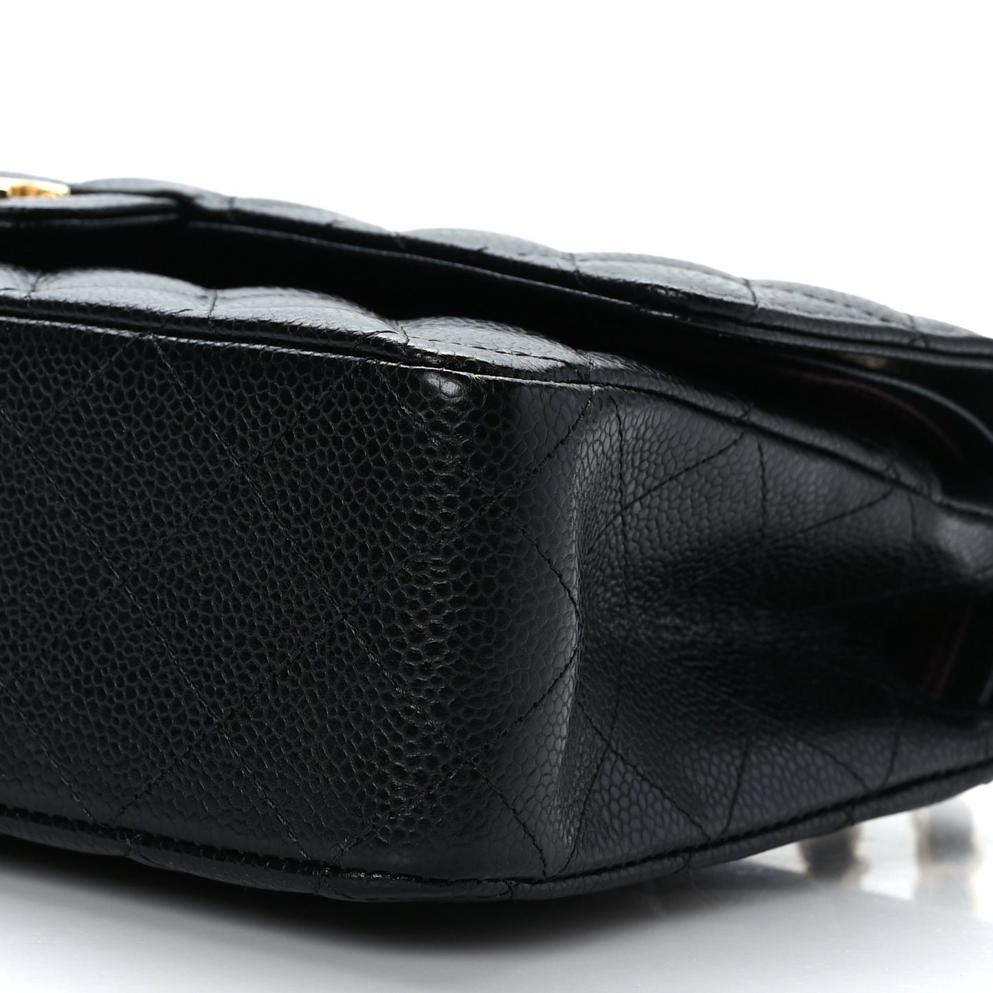 Caviar Quilted Medium Double Flap Black