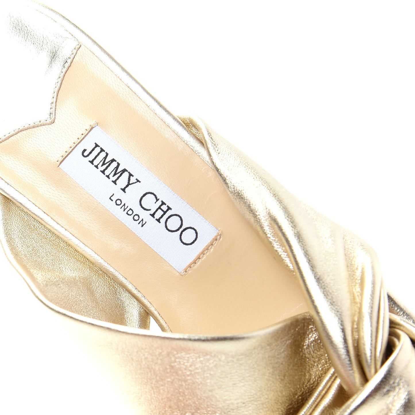 Metallic Nappa Narisa Flat Sandals 38.5 Champagne