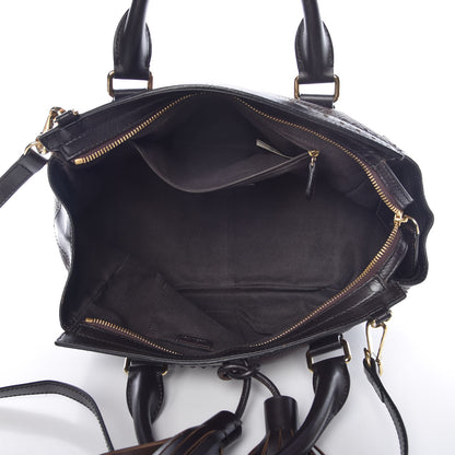 Burberry Grainy Calfskin Brogue Medium Dennet Satchel Chocolate 5 of 15