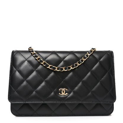 Chanel Lambskin Quilted Wallet On Chain WOC Black 1 of 11