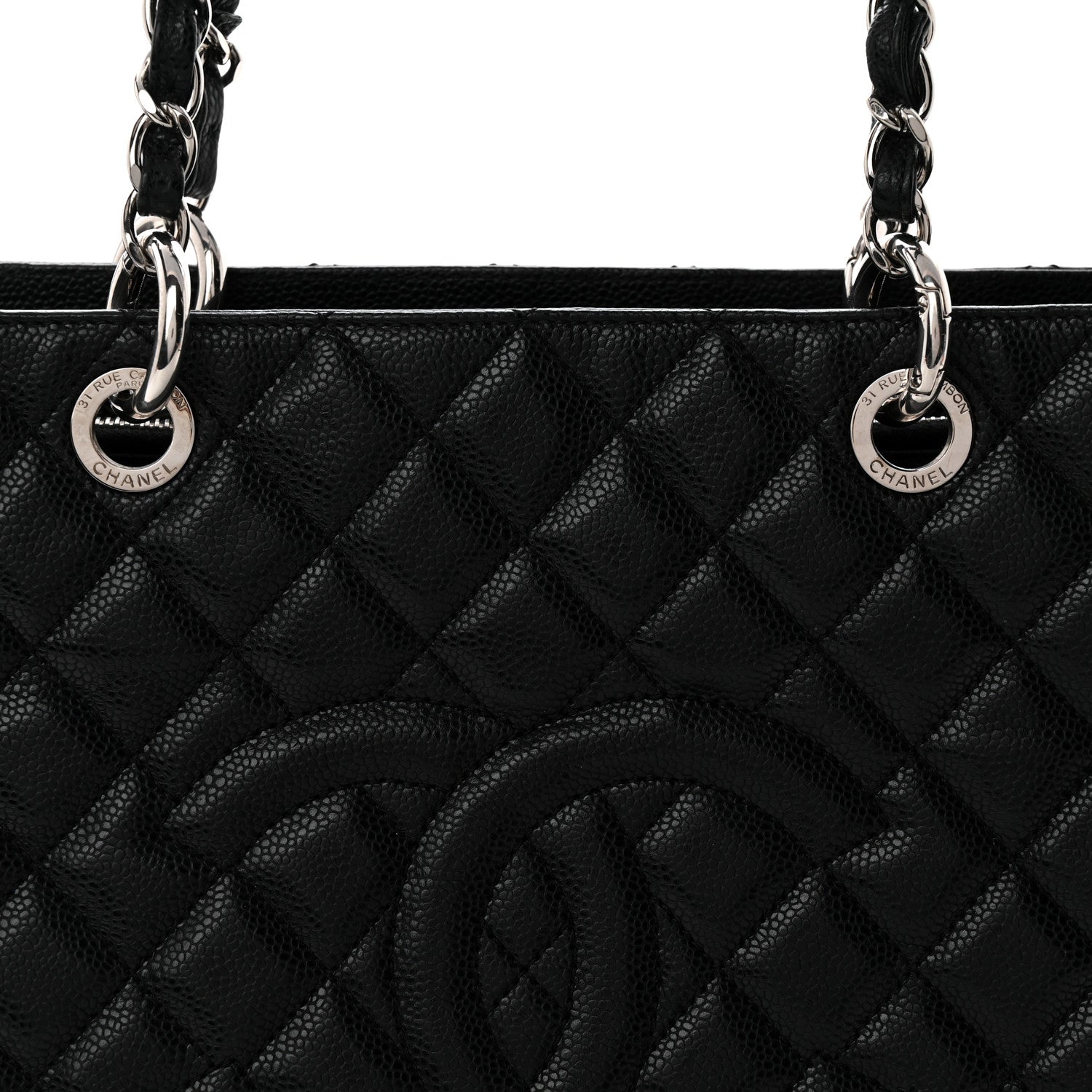 Chanel Caviar Quilted Grand Shopping Tote GST Black 8 of 10