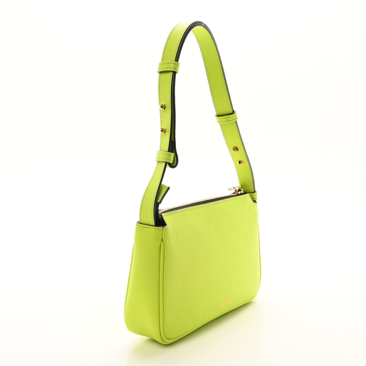 Versace Grained Calfskin Medusa Shoulder Bag Lime 3 of 10
