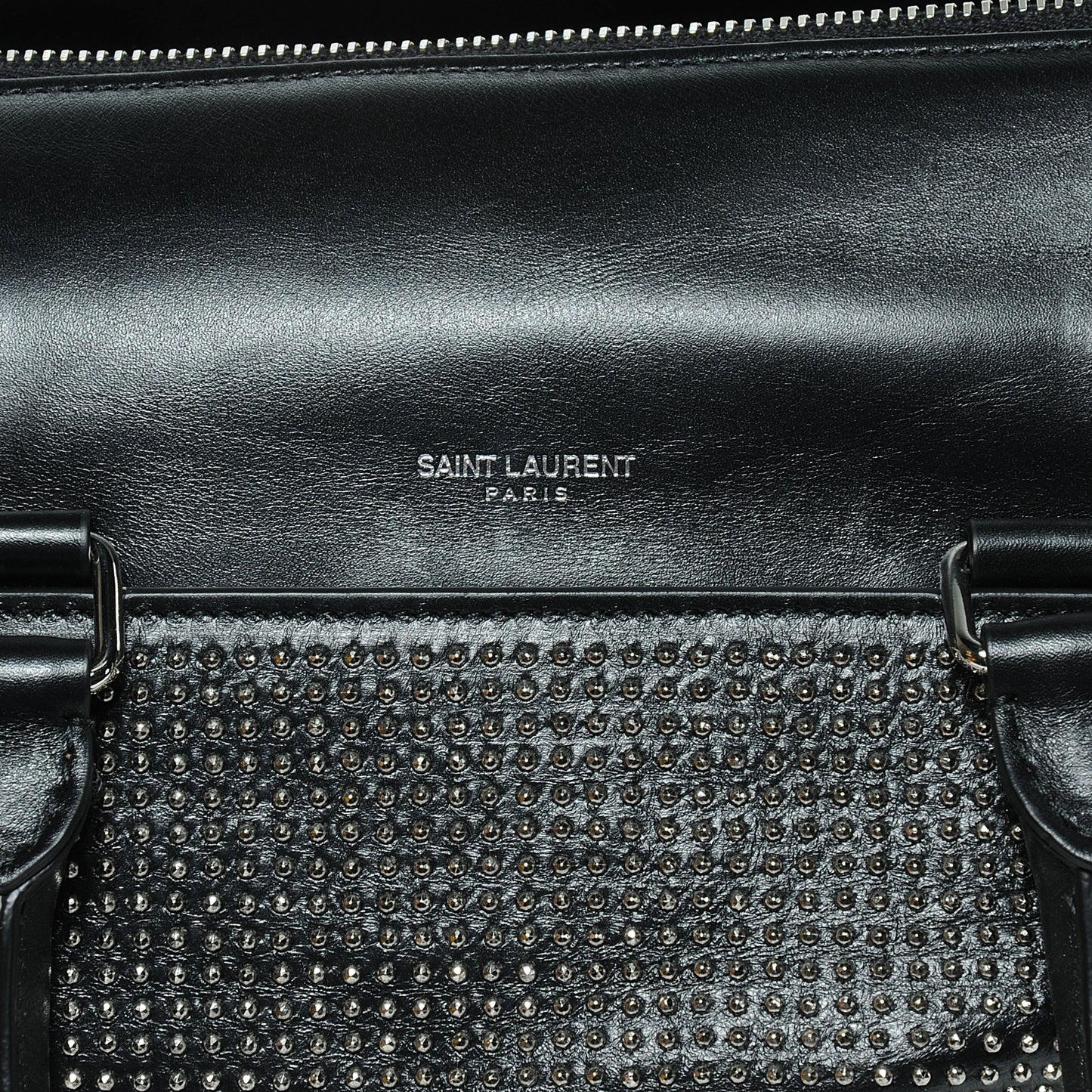 Leather Studded Duffle 6 Black