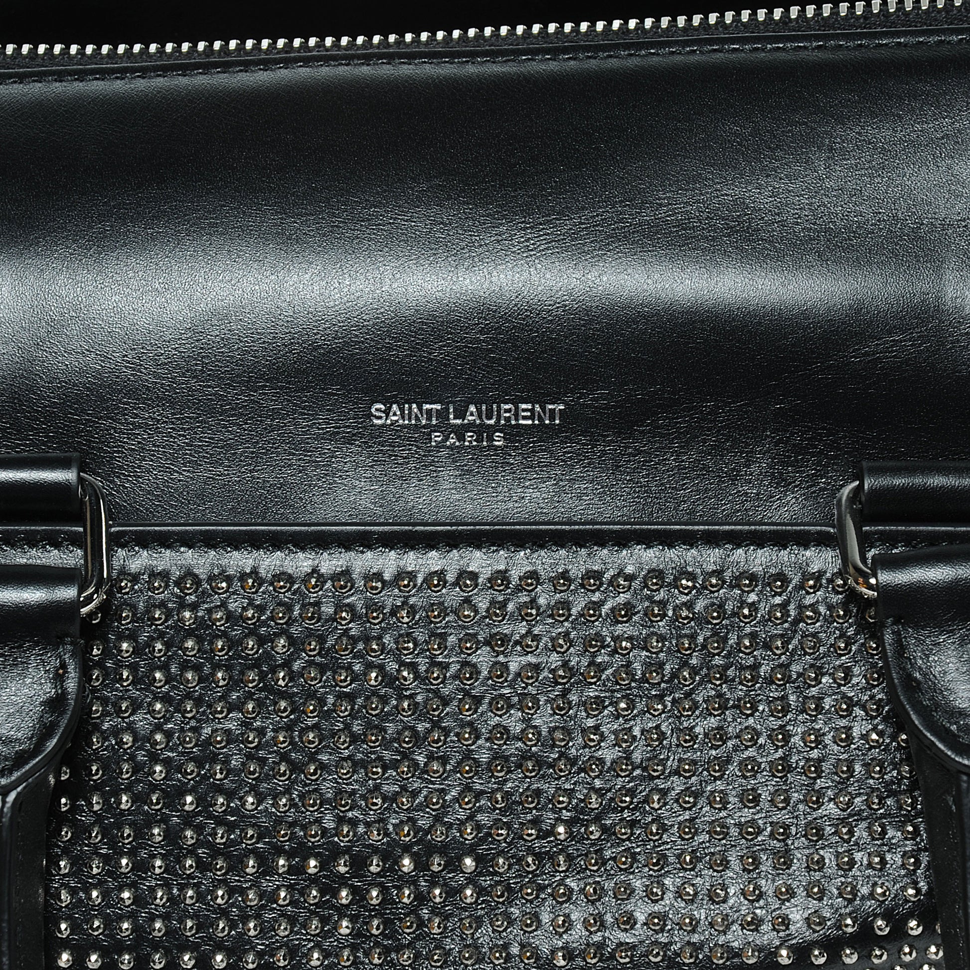 Saint Laurent Leather Studded Duffle 6 Black 7 of 8