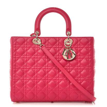 Christian Dior Lambskin Cannage Large Lady Dior Fuchsia 1 of 8