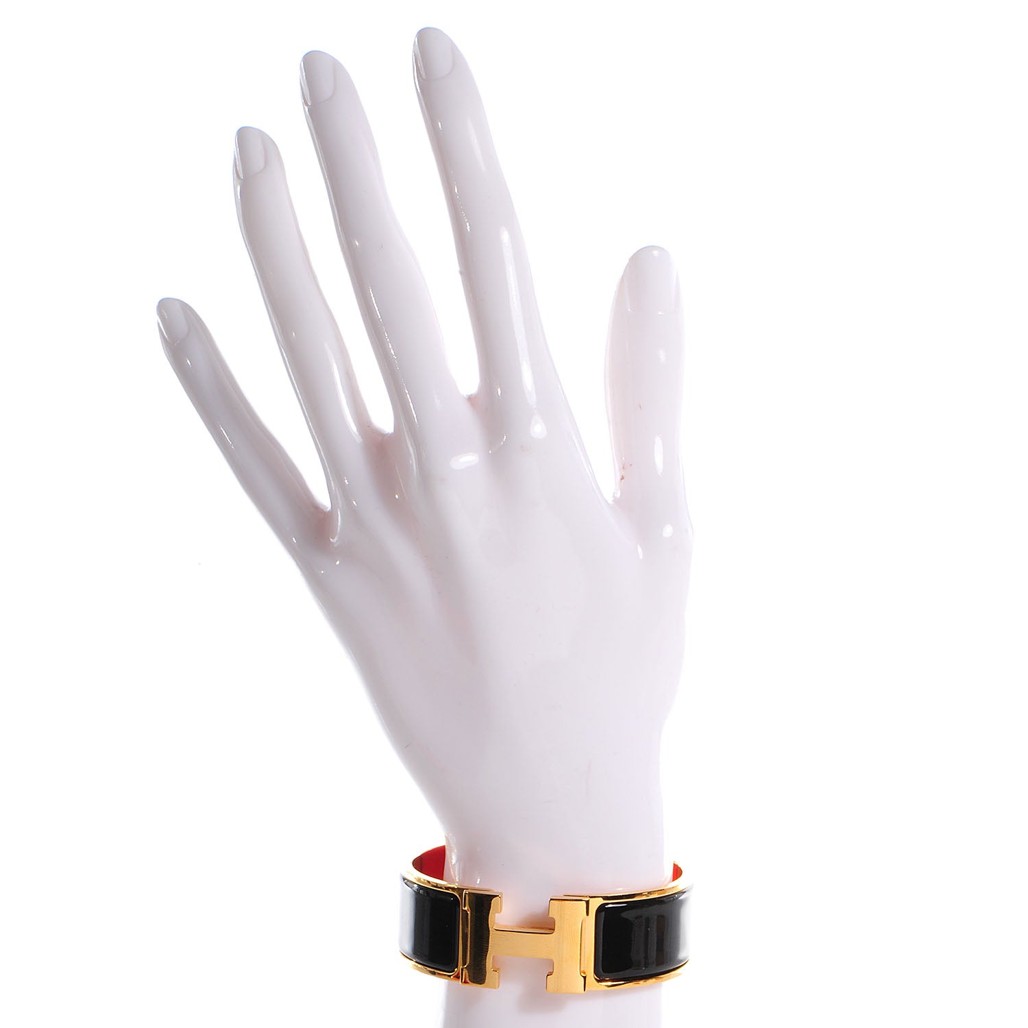 Hermes Enamel Wide Clic Clac H Bracelet PM Black 2 of 5