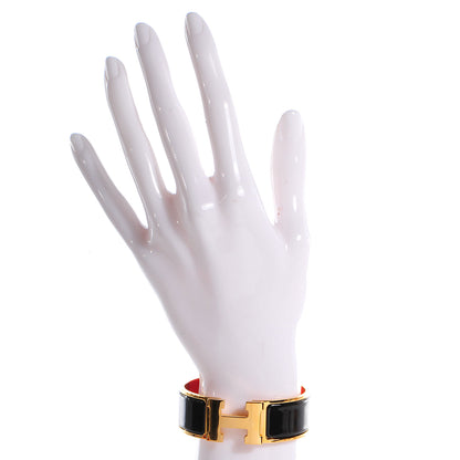 Hermes Enamel Wide Clic Clac H Bracelet PM Black 2 of 5