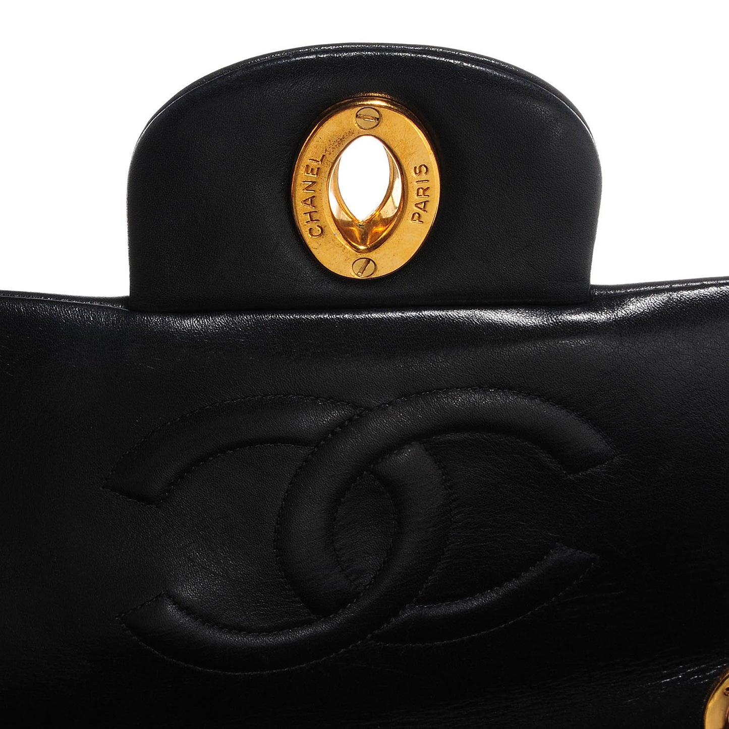 Lambskin Quilted XL Jumbo Flap Black