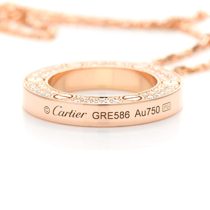 Cartier 18K Pink Gold Diamond LOVE Paved Necklace 4 of 4