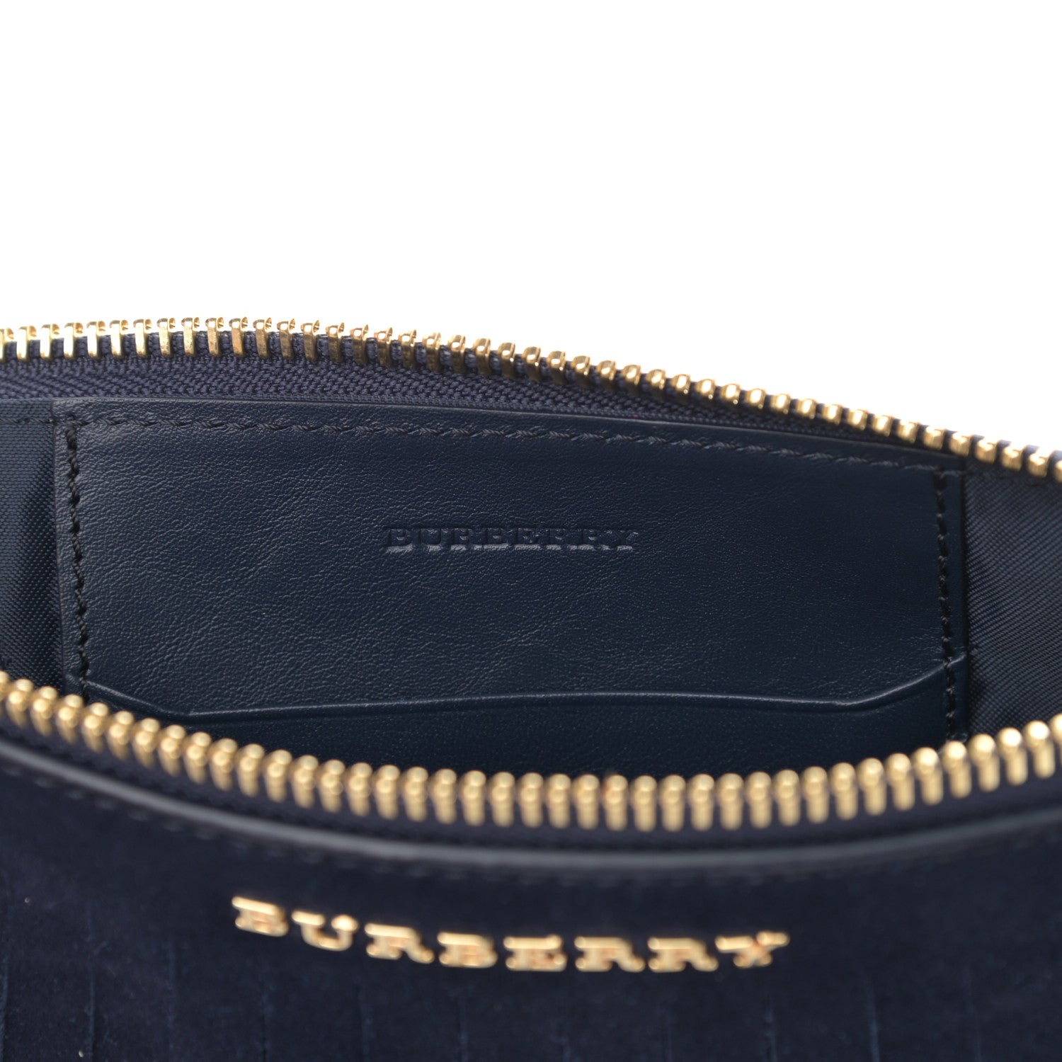 Burberry Suede Fringe Peyton Crossbody Clutch Bag Blue 5 of 11