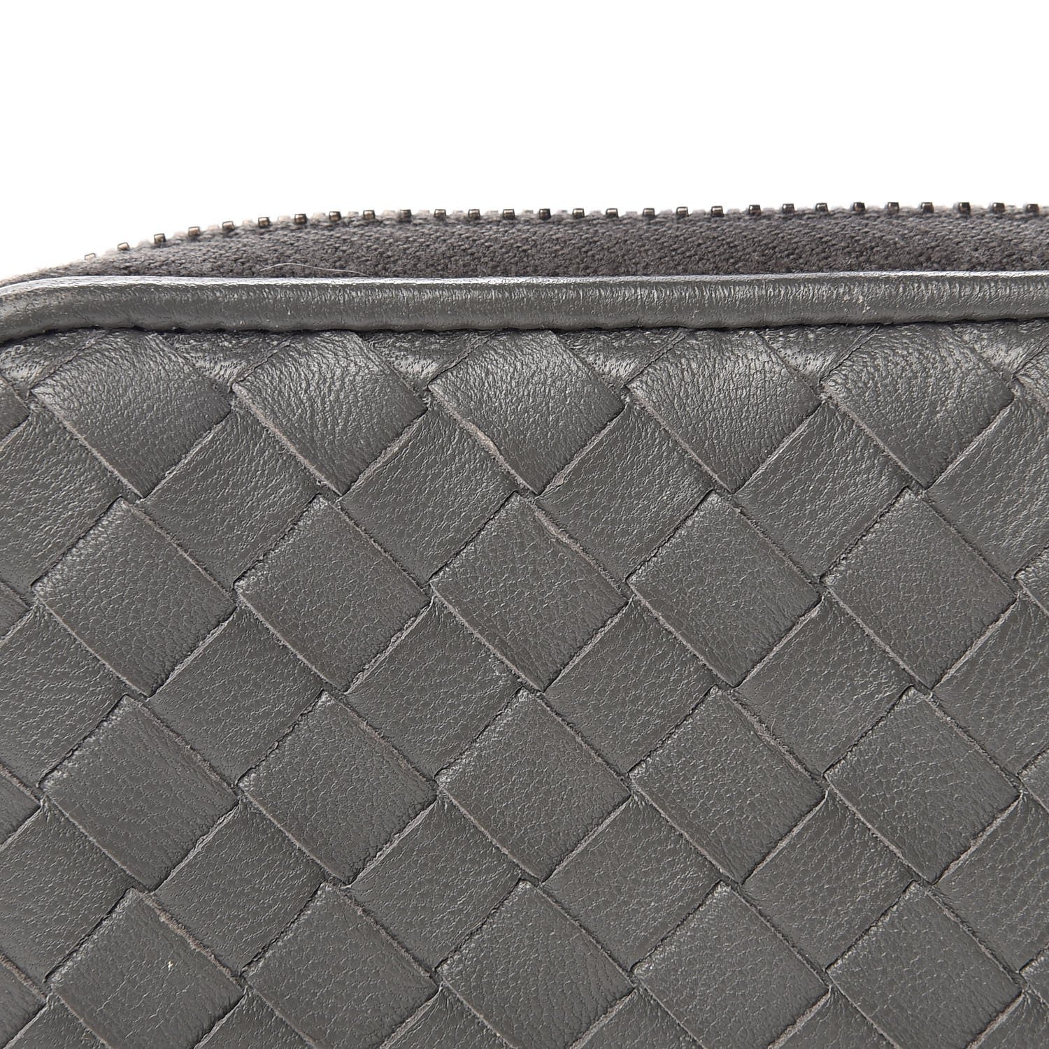 Bottega Veneta Nappa Intrecciato Zip Around Coin Purse Light Grey 14 of 15