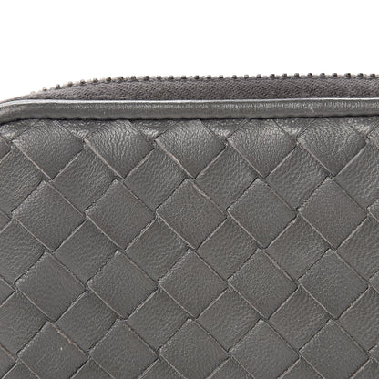 Bottega Veneta Nappa Intrecciato Zip Around Coin Purse Light Grey 14 of 15