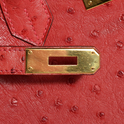 Hermes Ostrich Birkin 35 Rouge Vif 13 of 27