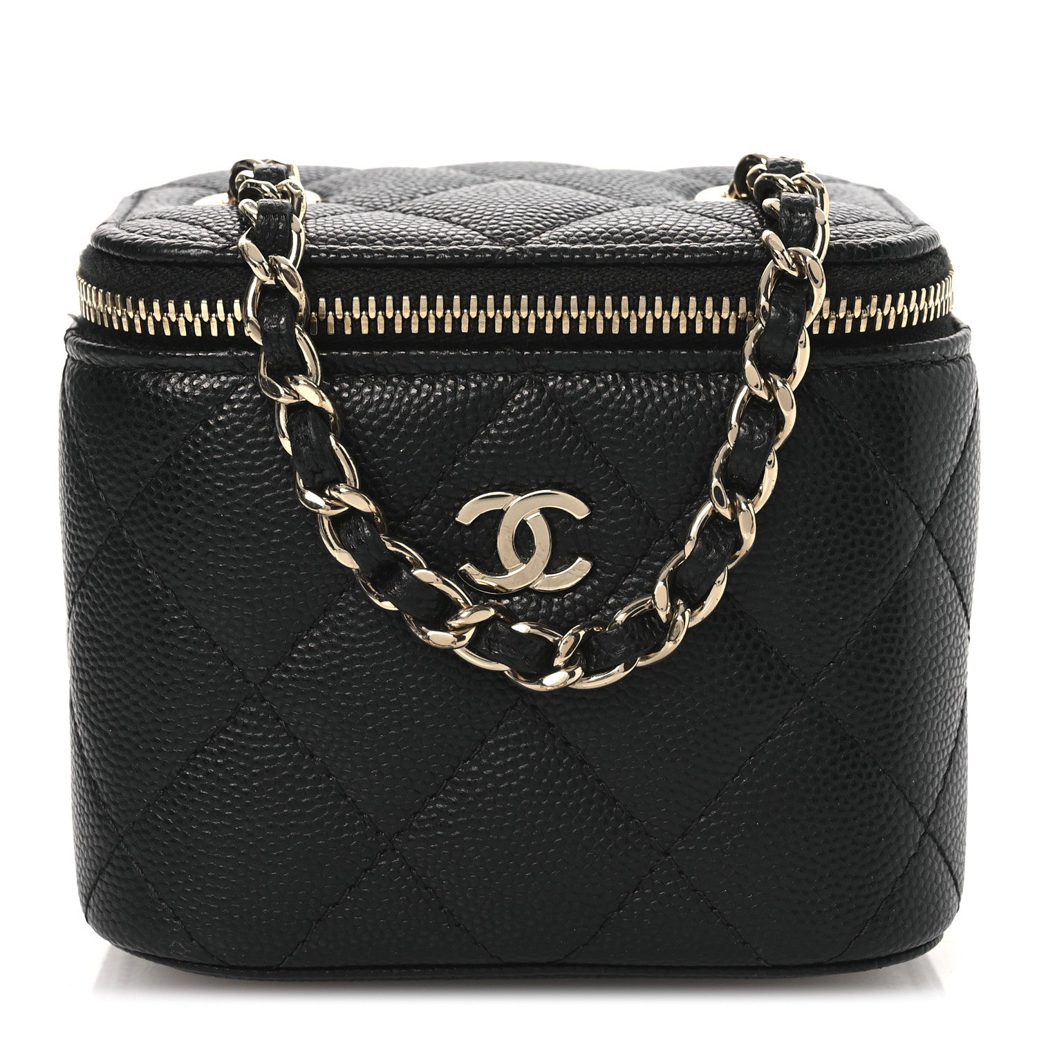 Chanel Caviar Quilted Mini Vanity Case With Chain Black 1 of 13