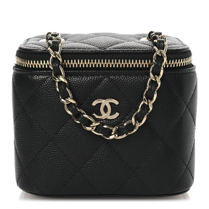 Chanel Caviar Quilted Mini Vanity Case With Chain Black 1 of 13
