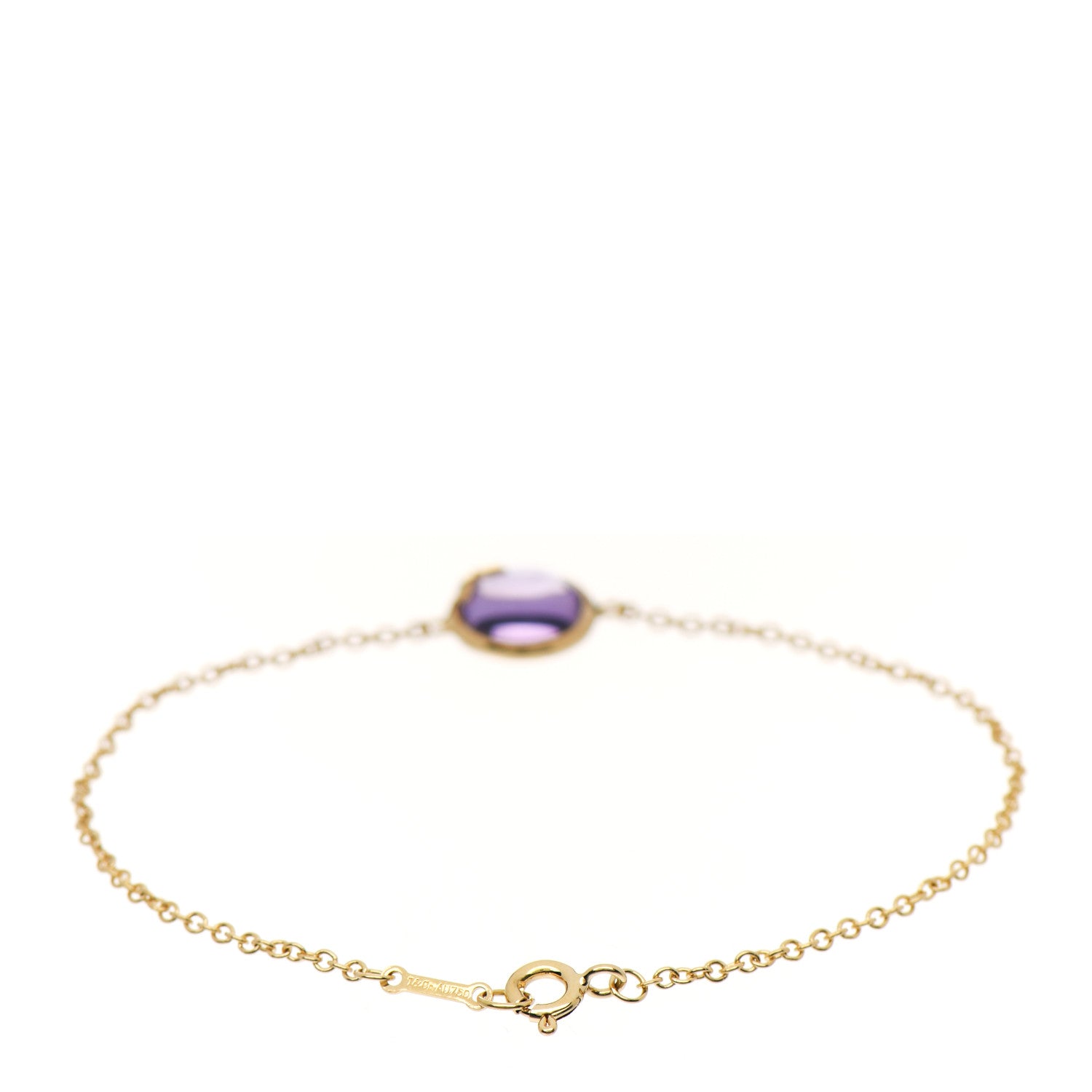 Tiffany 18k Yellow Gold Amethyst Paloma Picasso Olive Leaf Bracelet 3 of 5