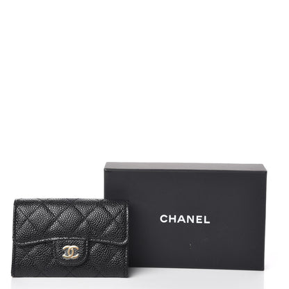 Chanel Caviar Quilted Flap Card Holder Wallet Black 9 of 9
