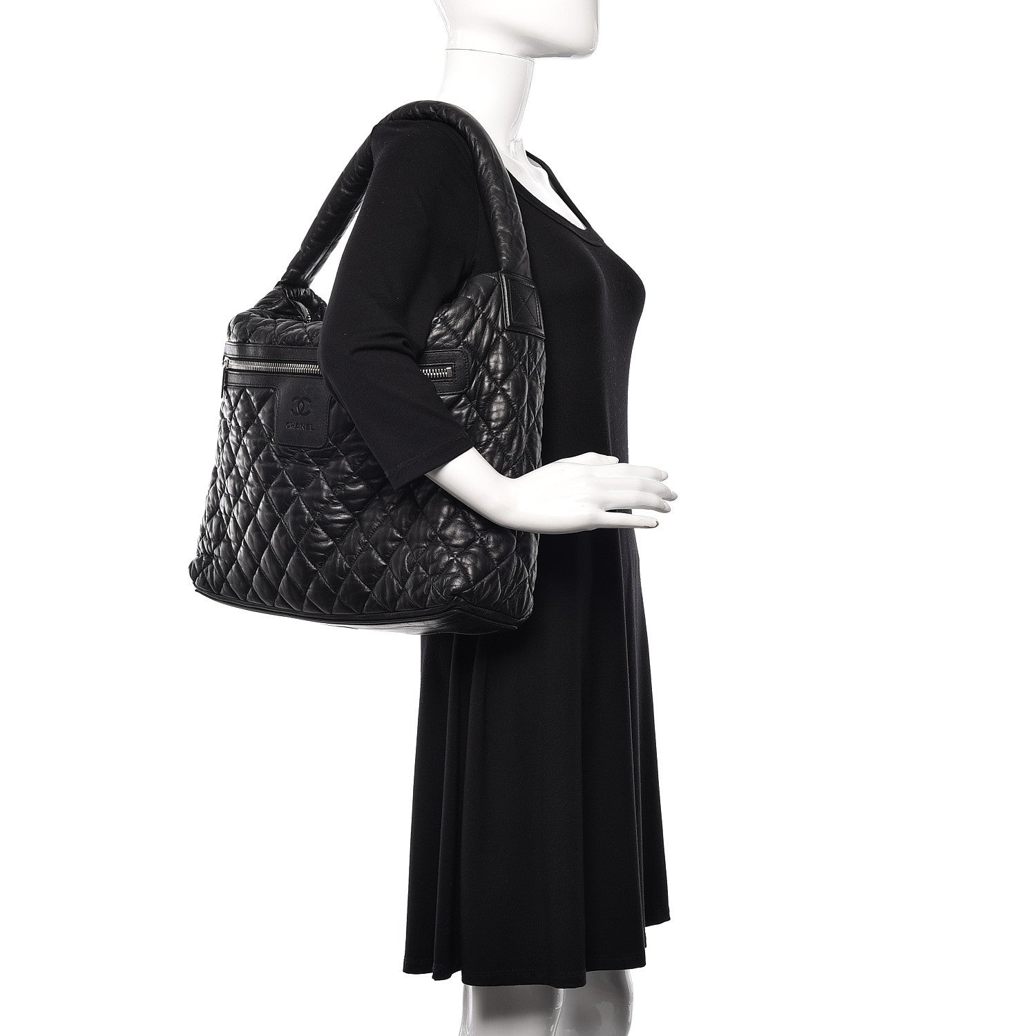 Chanel Lambskin Quilted Coco Cocoon Hobo Black 2 of 15