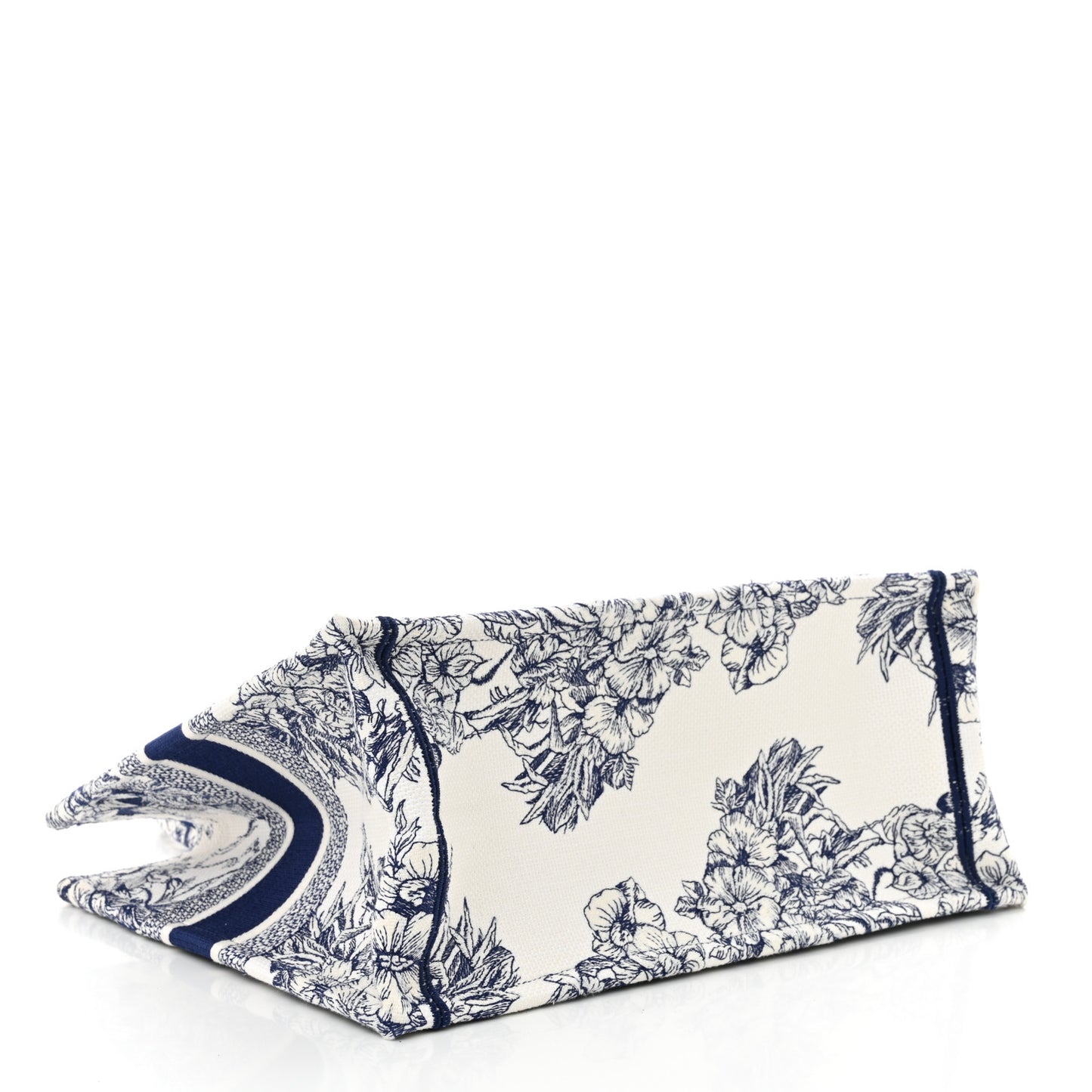 Canvas Embroidered Medium Reve d'Infini Book Tote Blue