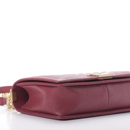 Chanel Caviar Chevron Quilted New Medium Boy Flap Red 6 of 12