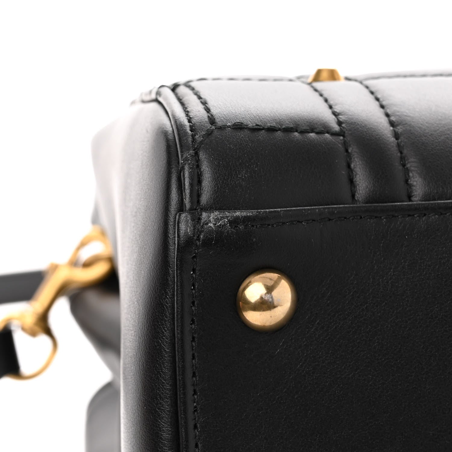 Gucci Calfskin Matelasse Studded Medium GG Marmont Tote Black 11 of 11