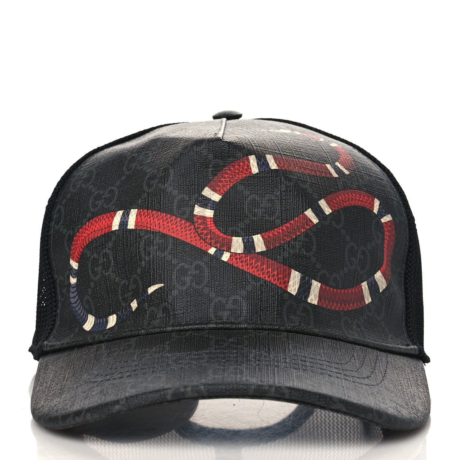 Gucci GG Supreme Monogram Kingsnake Print Baseball Hat XXL Black 2 of 9