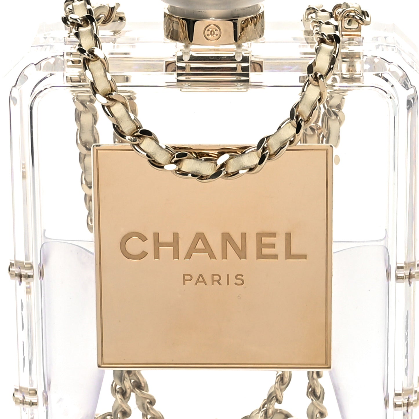 Transluscent Plexiglass Perfume Bottle Clutch
