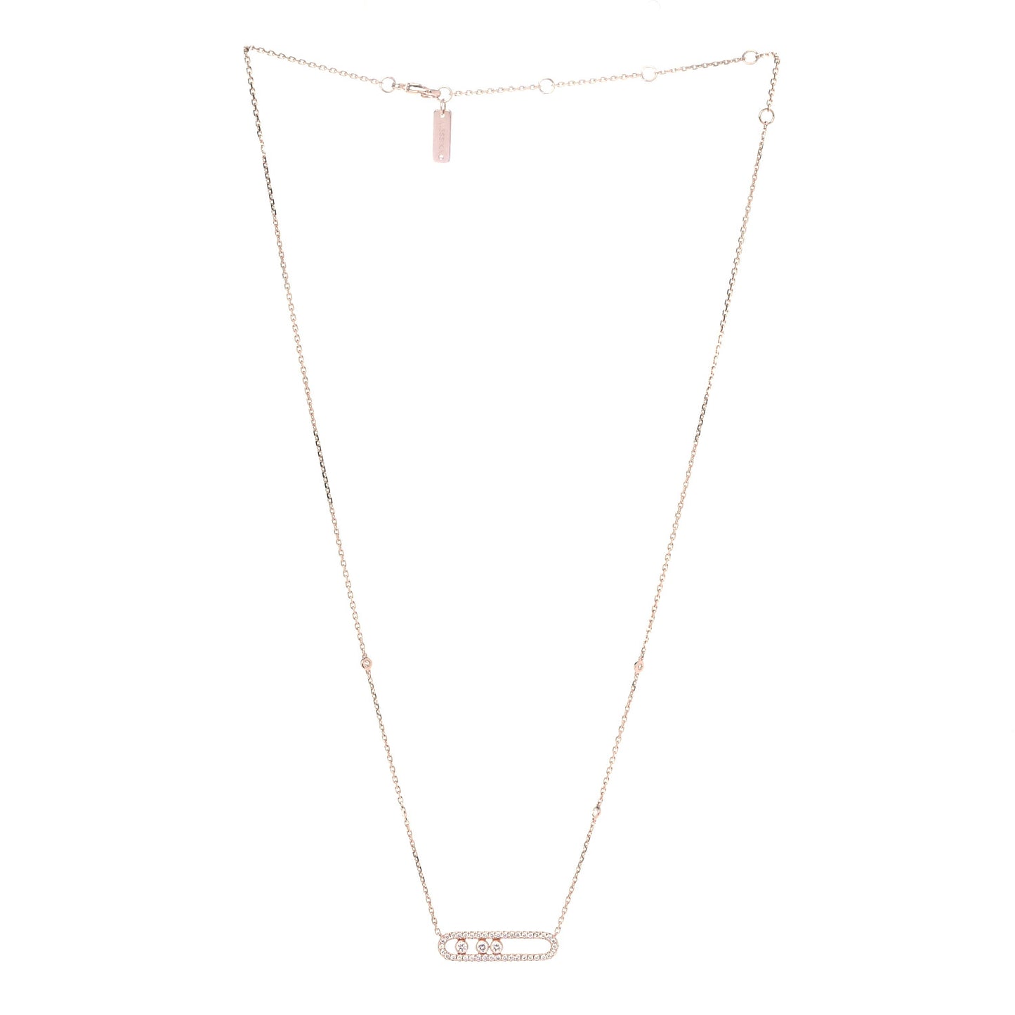18K Rose Gold Diamond Baby Move Classic Pave Necklace