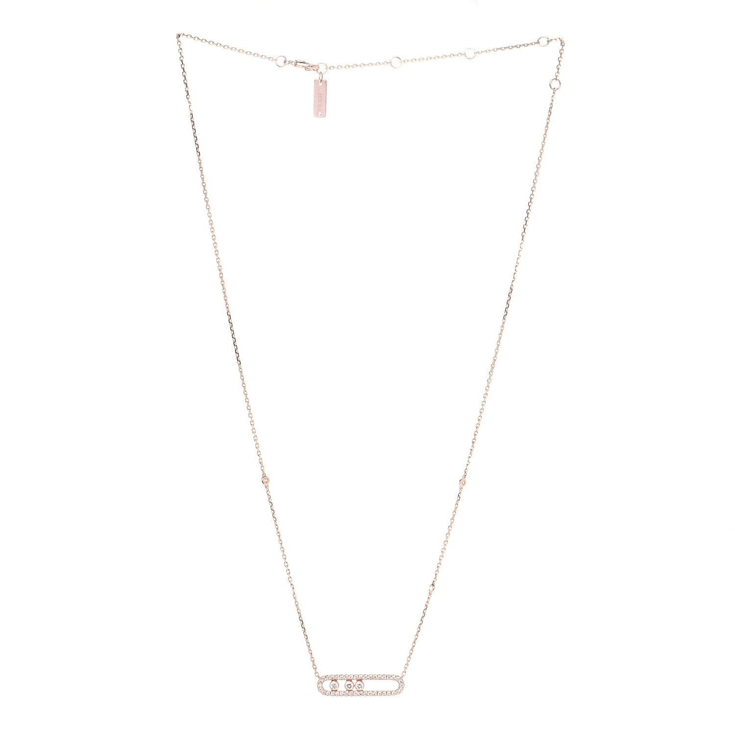Messika 18K Rose Gold Diamond Baby Move Classic Pave Necklace 4 of 14