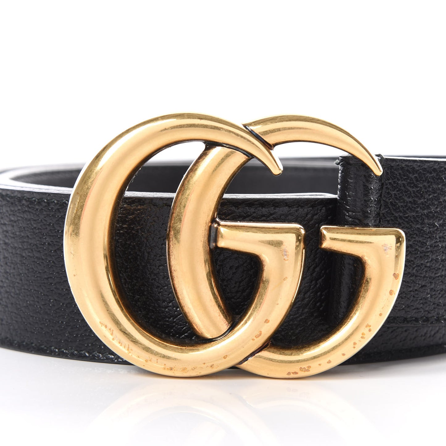 Textured Dollar Calfskin Double G 40mm Belt 120 48 Black