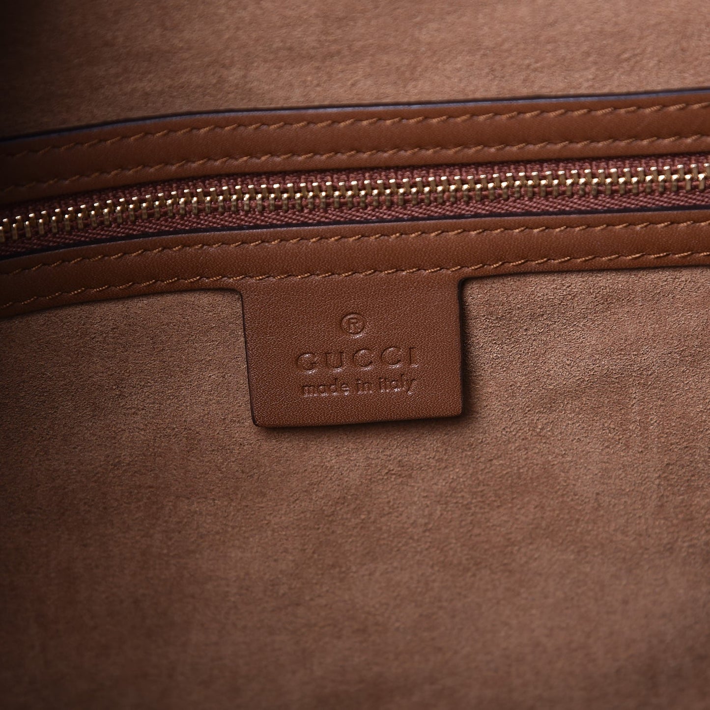 GG Supreme Monogram Large Linea A Hobo Light Brown