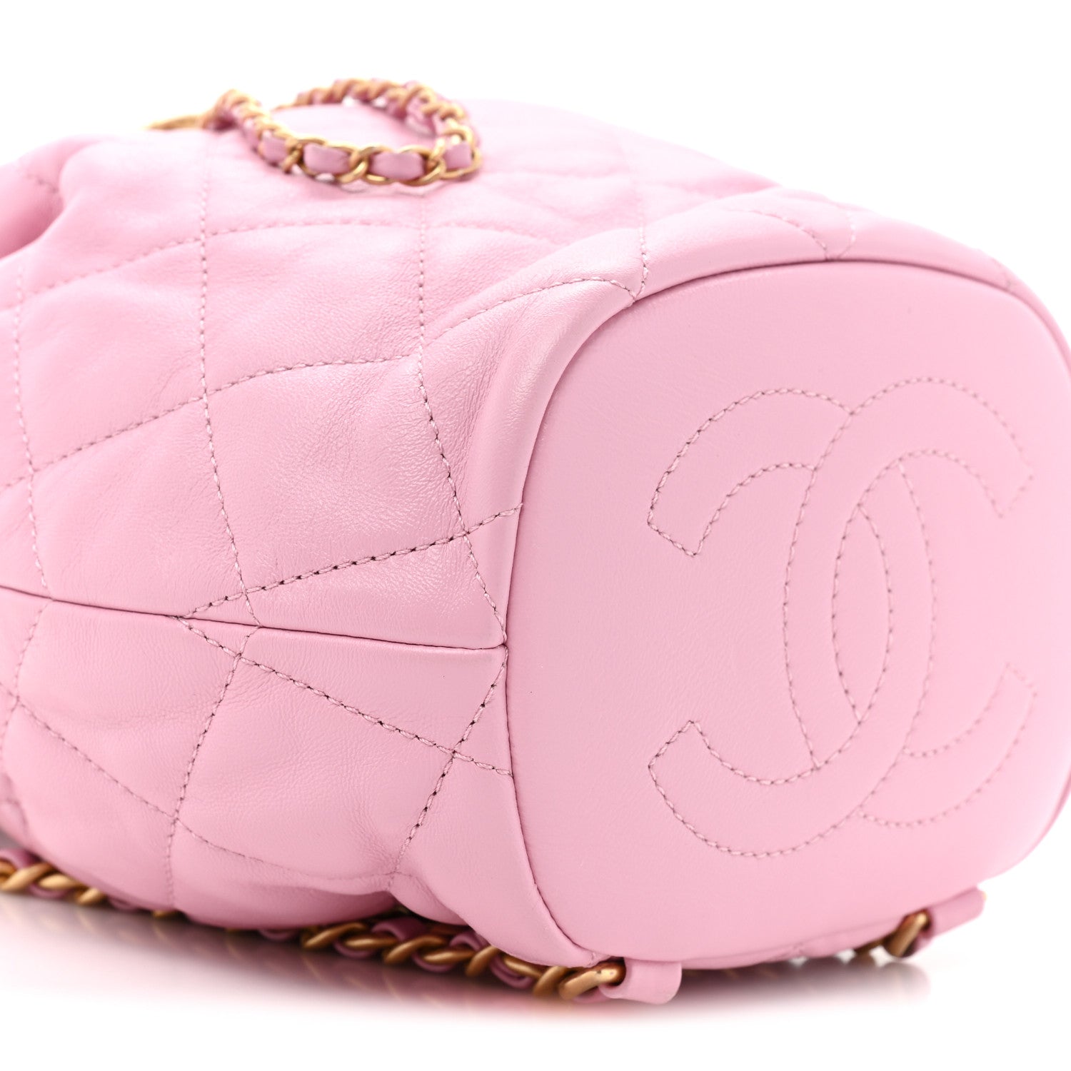 Chanel Lambskin Quilted Drawstring Backpack Pink 9 of 9